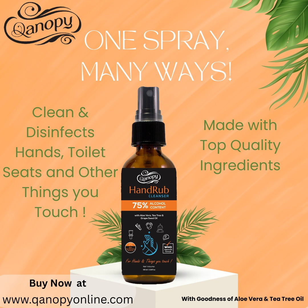 Qanopy HandRub Cleanser Spray 100 ML - ONE SPRAY MANY WAYS!