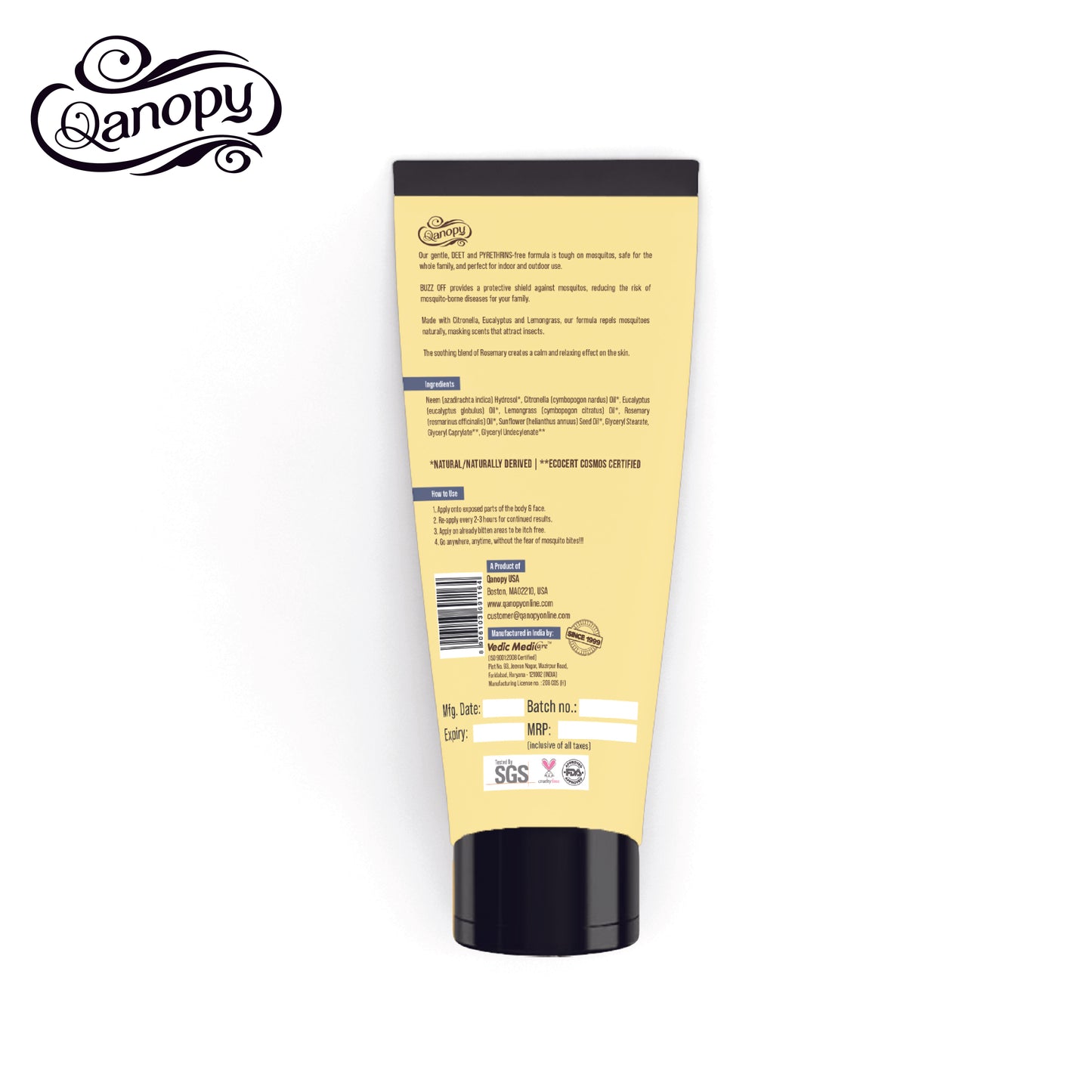 Qanopy Buzz Off! - Anti Mosquito & Bugs Cream 60 g