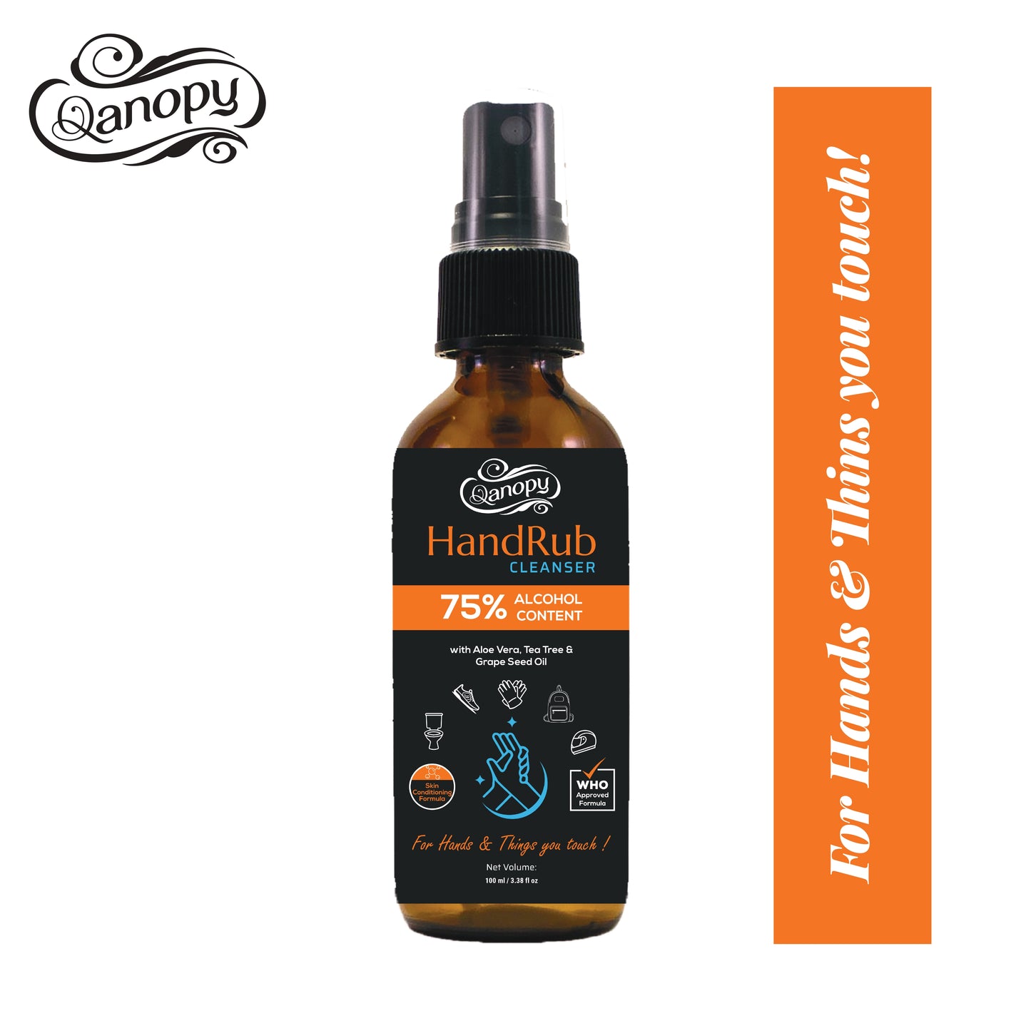 Qanopy HandRub Cleanser Spray 100 ML - ONE SPRAY MANY WAYS!