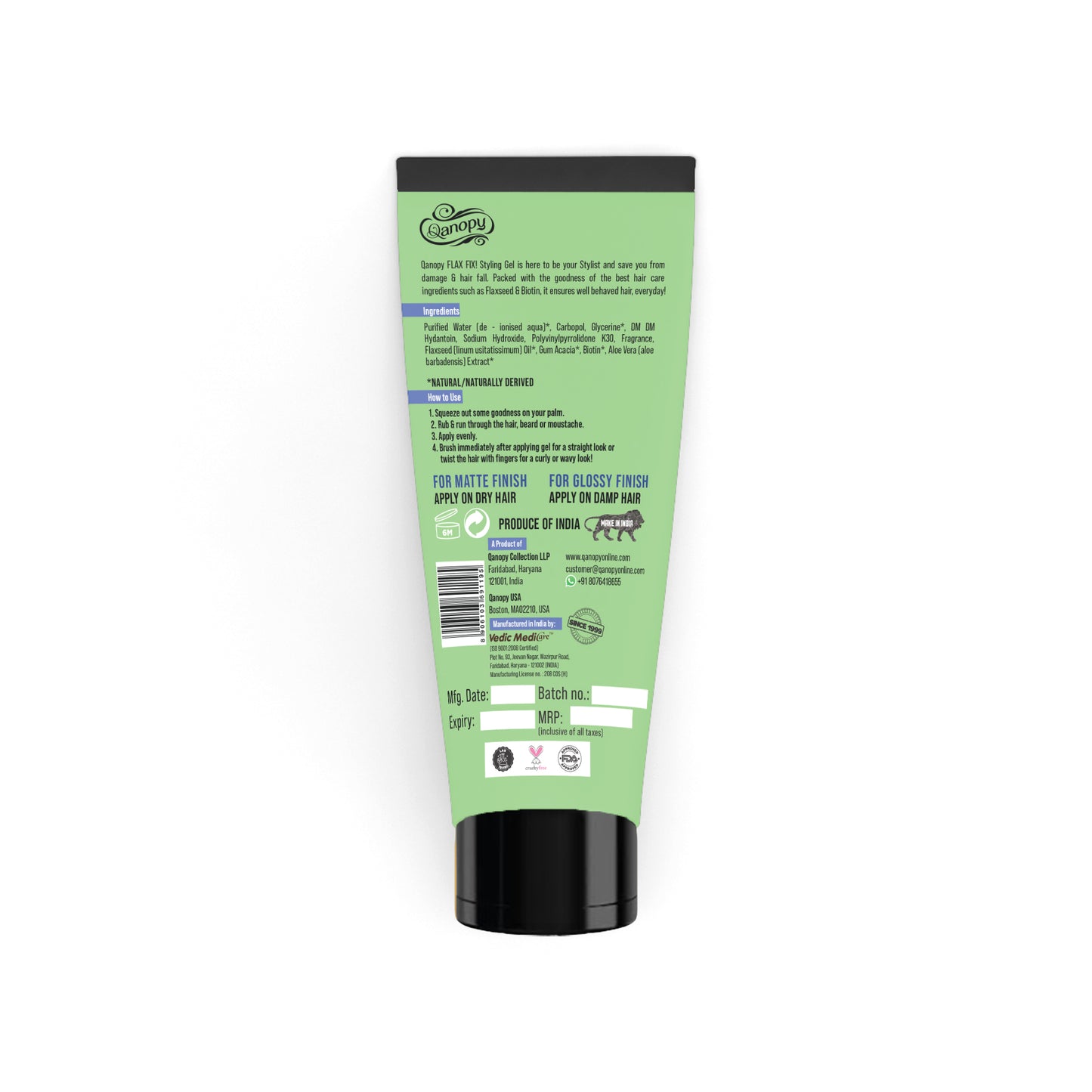 Qanopy Falx Fix! Styling Gel, Naturally 110 G