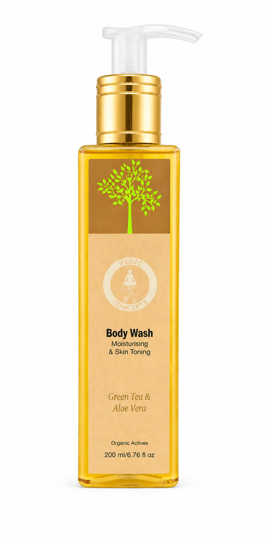 Vedic Concepts Bodywash Moisturising & Skin Toning - Green Tea & Aloe Vera 200 ml