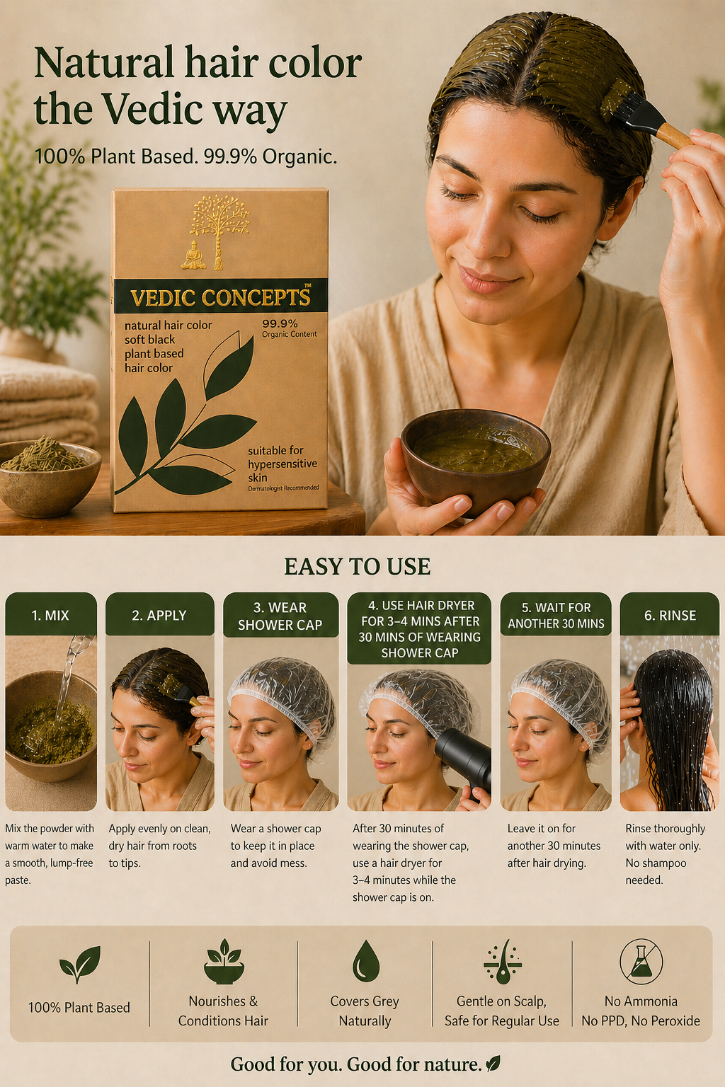 Vedic Concepts Natural Hair Color - Soft Black